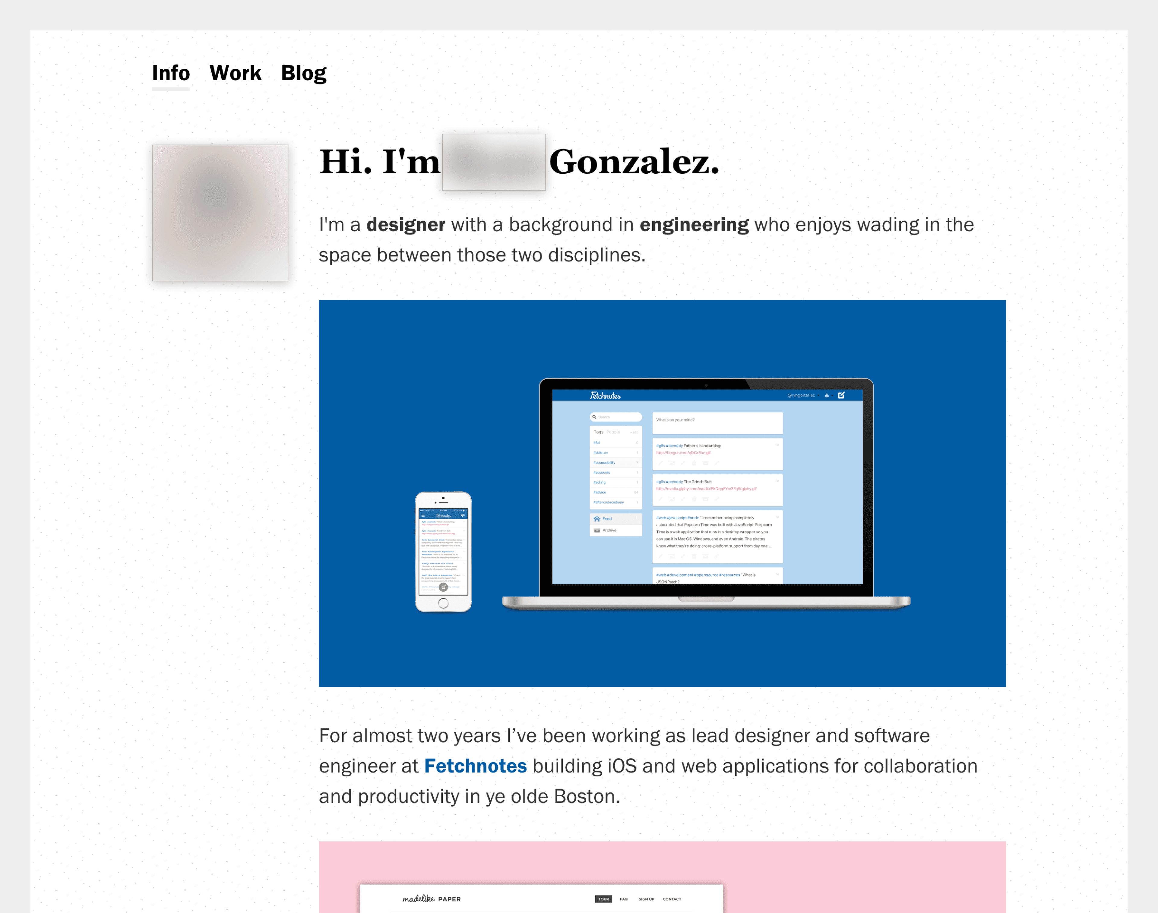 Vintage ryngonzalez.com, circa 2014-2015. Yes, you can find my old website out in the world, but the person there—it’s no longer me.